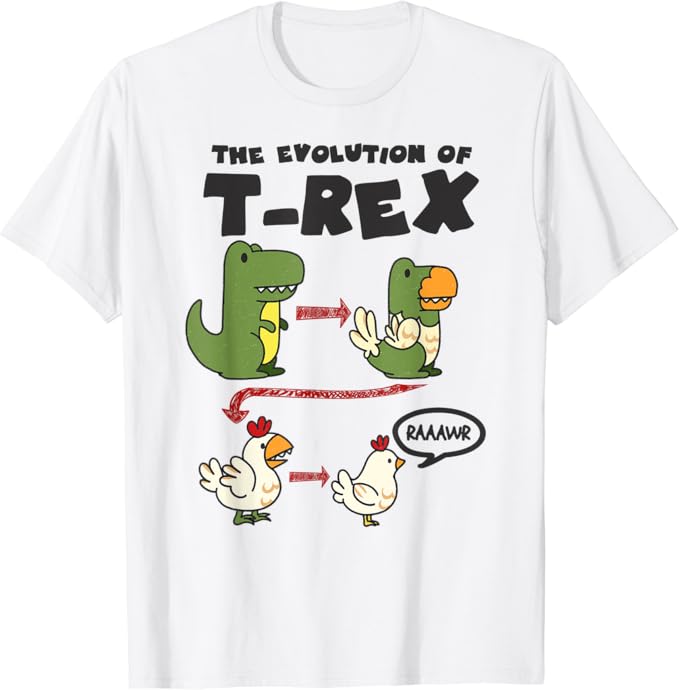 Evolution of T-Rex Hühner Huhn Hahn Dino Landwirt Bauer T-Shirt